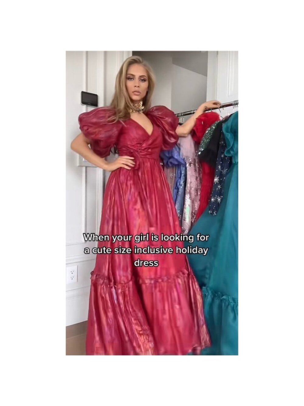Jessakae Pixie Dress Plus Size in Red Holographic Oil Spill - Picture 3 of 12